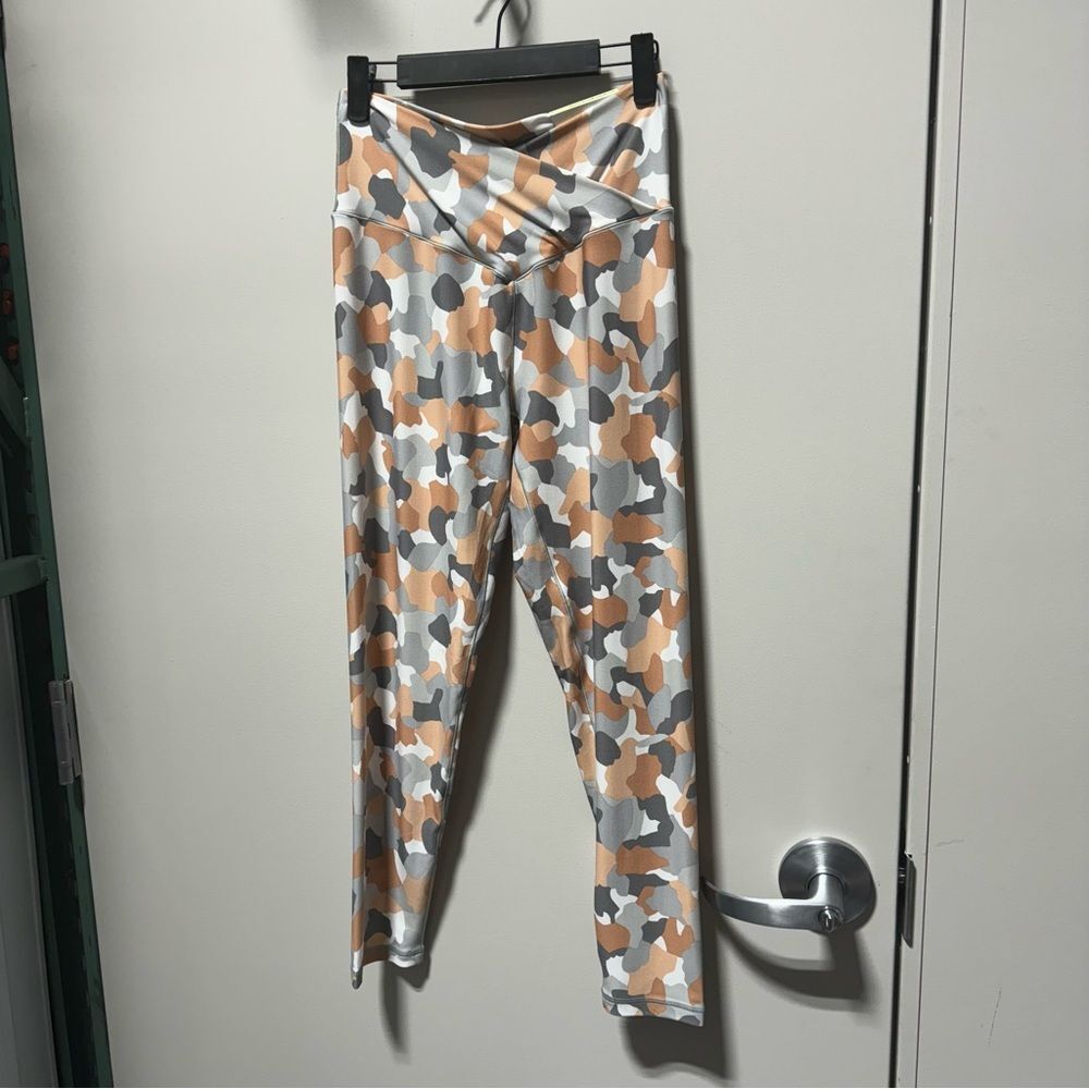 Aerie Womens Real Me Crossover 7/8 Leggings High Waisted Stretch Gray L NEW